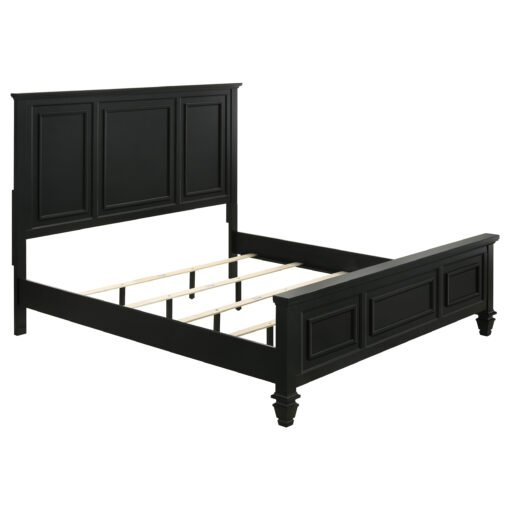 Sandy Beach Wood Queen Panel Bed Black - Image 2