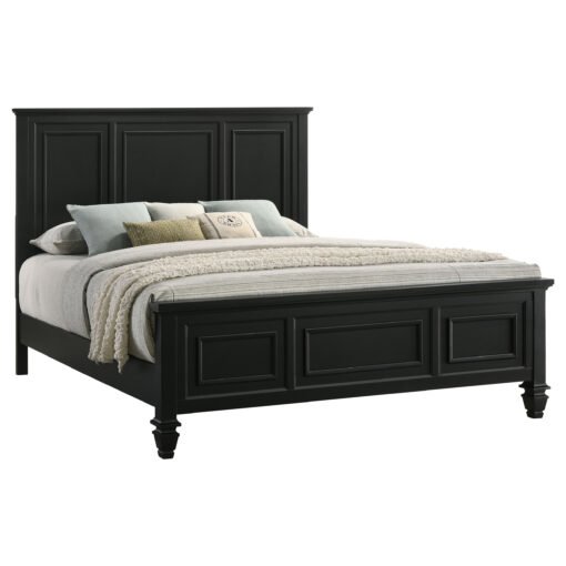 Sandy Beach Wood Queen Panel Bed Black - Image 3