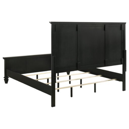 Sandy Beach Wood Queen Panel Bed Black - Image 4