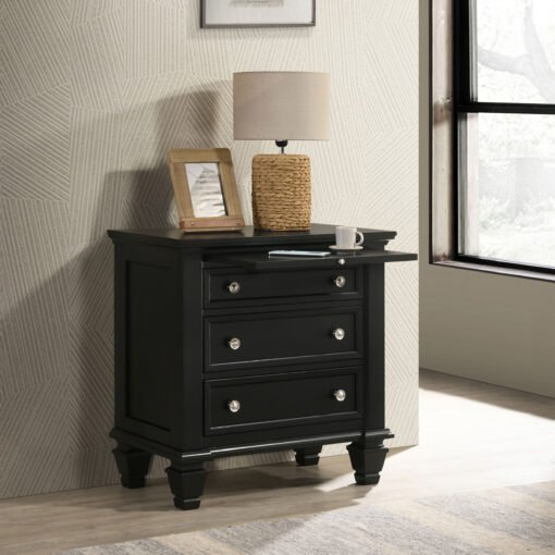 Sandy Beach 3-drawer Nightstand Black - Image 2
