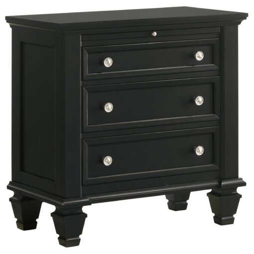 Sandy Beach 3-drawer Nightstand Black - Image 3