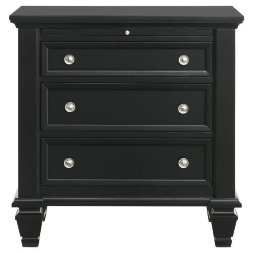 Sandy Beach 3-drawer Nightstand Black - Image 4