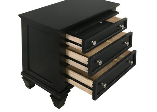 Sandy Beach 3-drawer Nightstand Black - Image 11
