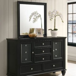 Sandy Beach 11-drawer Dresser with Mirror Black
