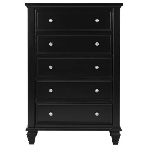 Sandy Beach 5-drawer Bedroom Chest Black - Image 2