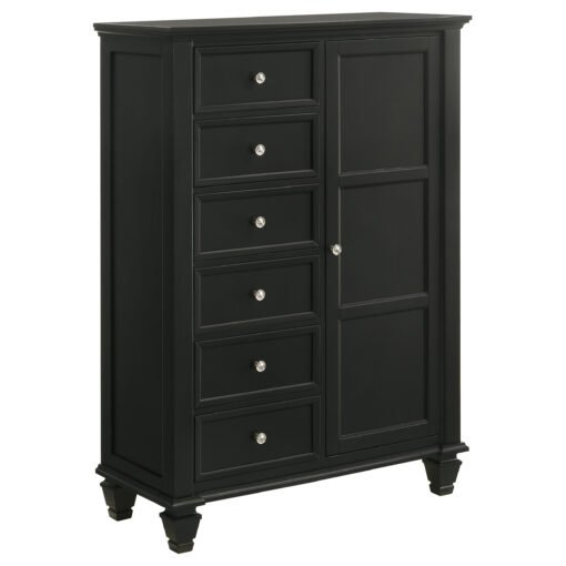 Sandy Beach 8-drawer Door Chest Black - Image 2