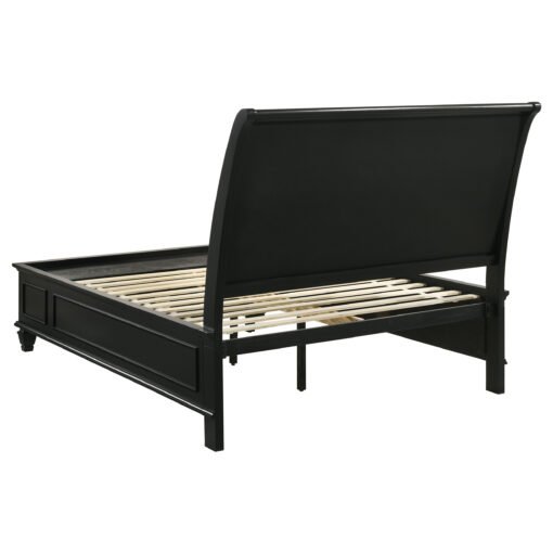 Sandy Beach Wood Queen Storage Panel Bed Black - Image 4