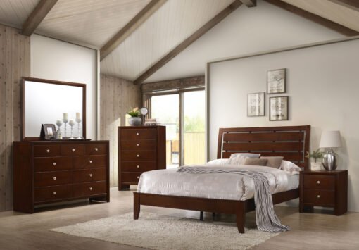 Serenity Wood Eastern King Panel Bed Rich Merlot - Image 4