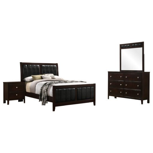 Carlton 4-piece Full Bedroom Set Cappuccino - Image 2