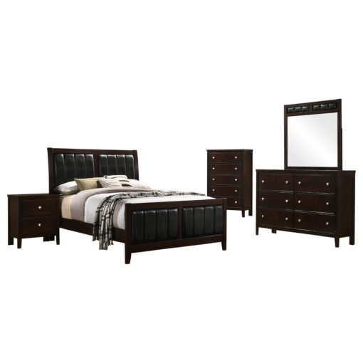 Carlton 5-piece Full Bedroom Set Cappuccino - Image 2