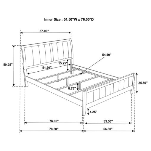 Carlton Wood Full Panel Bed Cappuccino - Image 10