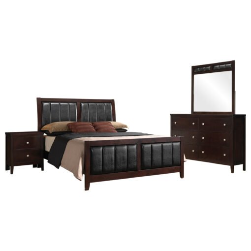 Carlton 4-piece Eastern King Bedroom Set Cappuccino - Image 2