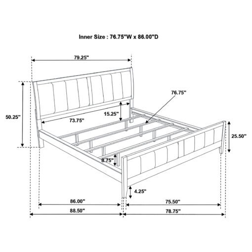 Carlton Wood California King Panel Bed Cappuccino - Image 8