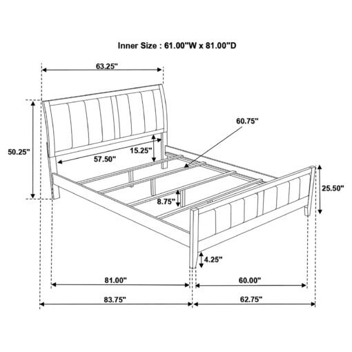 Carlton Wood Queen Panel Bed Cappuccino - Image 7