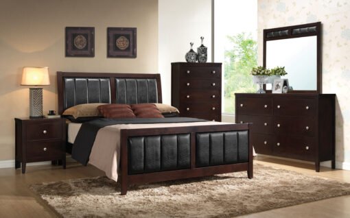 Carlton Wood Queen Panel Bed Cappuccino - Image 8