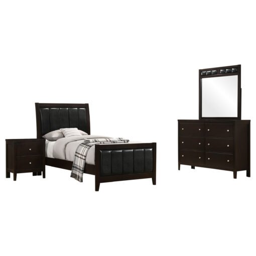 Carlton 4-piece Twin Bedroom Set Cappuccino - Image 2