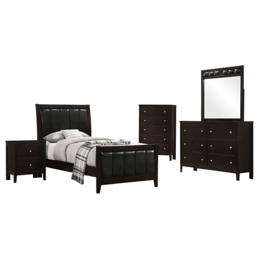 Carlton 5-piece Twin Bedroom Set Cappuccino - Image 2