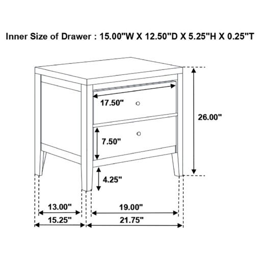 Carlton 2-drawer Nightstand Cappuccino - Image 12