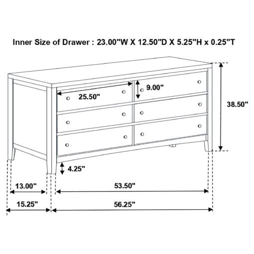 Carlton 6-drawer Dresser Cappuccino - Image 11