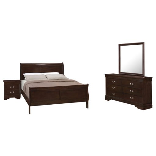 Louis Philippe 4-piece Full Bedroom Set Cappuccino - Image 2