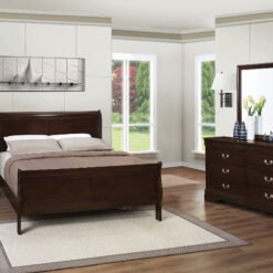 Louis Philippe 4-piece Eastern King Bedroom Set Cappuccino