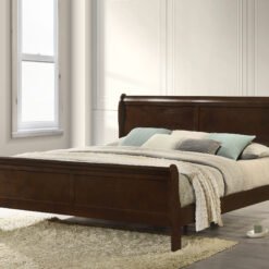 Louis Philippe Wood Eastern King Sleigh Bed Cappuccino Category: Beds