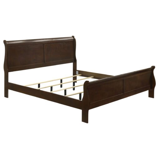 Louis Philippe Wood Eastern King Sleigh Bed Cappuccino Category: Beds - Image 2