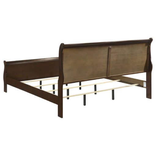 Louis Philippe Wood Eastern King Sleigh Bed Cappuccino Category: Beds - Image 5