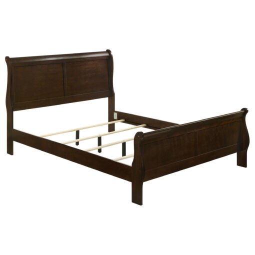 Louis Philippe Wood Queen Sleigh Bed Cappuccino - Image 3
