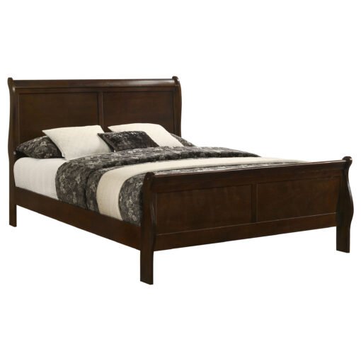 Louis Philippe Wood Queen Sleigh Bed Cappuccino - Image 4