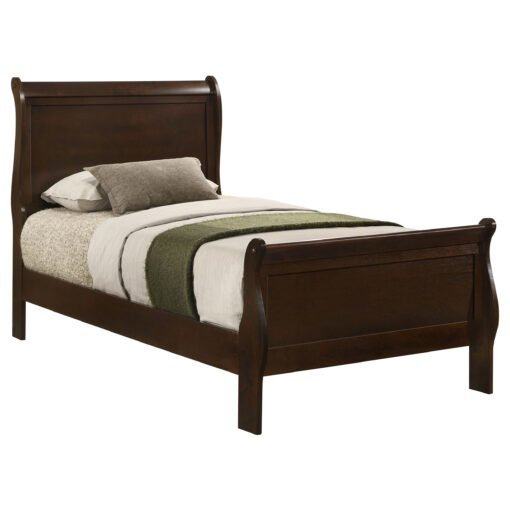 Louis Philippe Wood Twin Sleigh Bed Cappuccino - Image 3