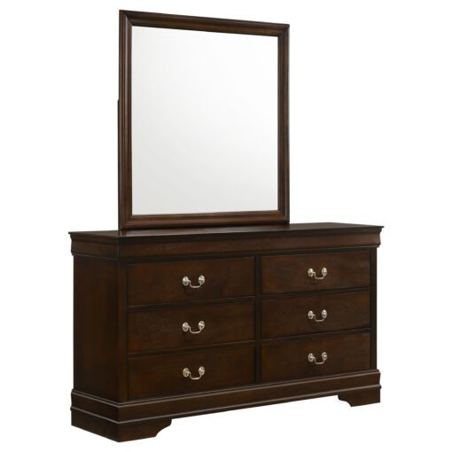 Louis Philippe 6-drawer Dresser with Mirror Cappuccino - Image 2