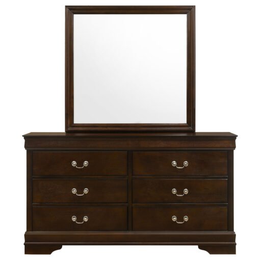 Louis Philippe 6-drawer Dresser with Mirror Cappuccino - Image 3