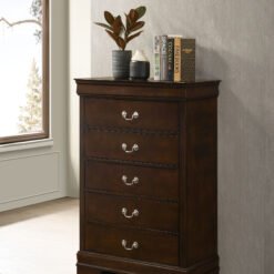 Louis Philippe 5-drawer Bedroom Chest Cappuccino