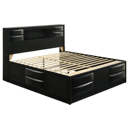 Briana Wood Eastern King Storage Bookcase Bed Black - Image 2