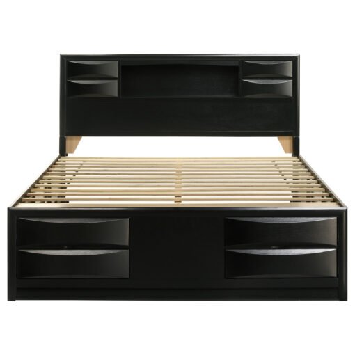 Briana Wood Eastern King Storage Bookcase Bed Black - Image 4