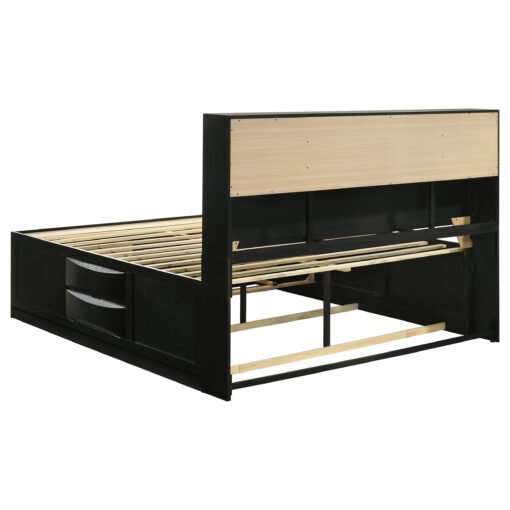 Briana Wood Eastern King Storage Bookcase Bed Black - Image 5