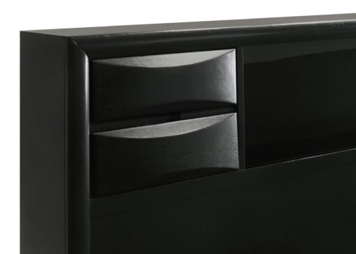 Briana Wood Eastern King Storage Bookcase Bed Black - Image 7