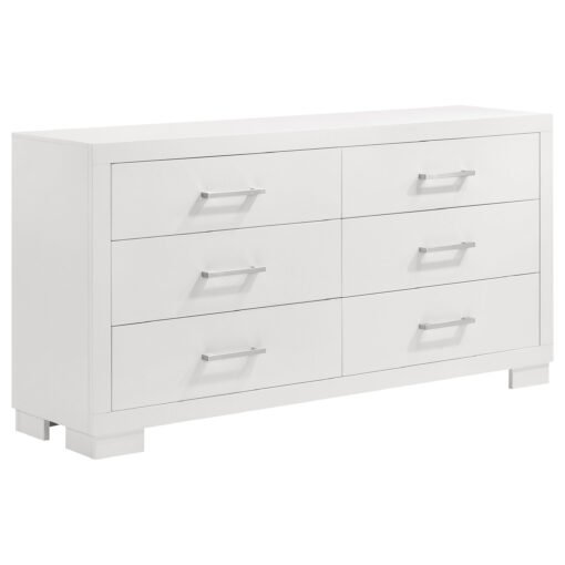 Jessica 6-piece Eastern King LED Bedroom Set Snow White - Image 7