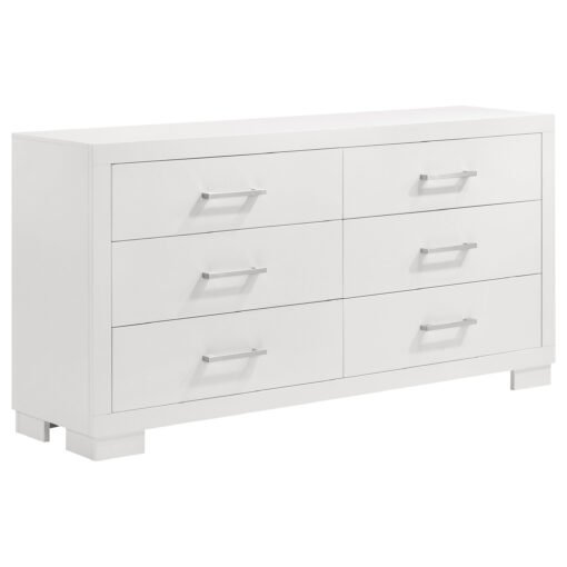 Jessica 5-piece Eastern King LED Bedroom Set Snow White - Image 7