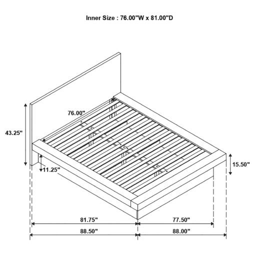 Jessica Wood Eastern King LED Panel Bed Snow White - Image 6