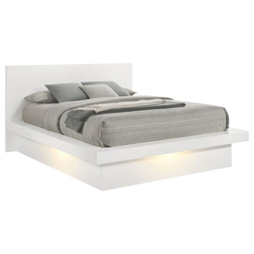 Jessica Wood Queen LED Panel Bed Snow White - Image 3
