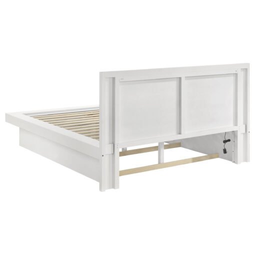 Jessica Wood Queen LED Panel Bed Snow White - Image 4