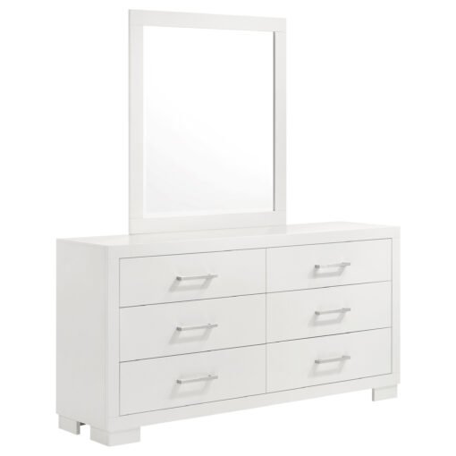 Jessica 6-drawer Dresser with Mirror Cream White - Image 2