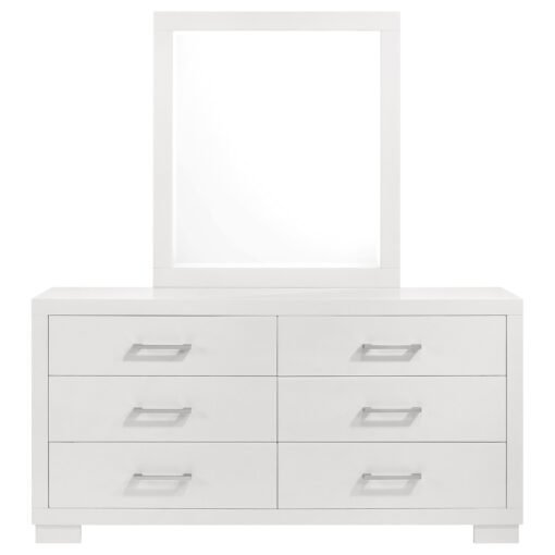 Jessica 6-drawer Dresser with Mirror Cream White - Image 3