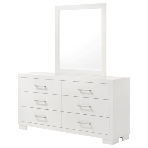 Jessica 6-drawer Dresser with Mirror Cream White - Image 4