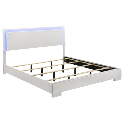 Felicity 5-piece Eastern King Bedroom Set White High Gloss - Image 3