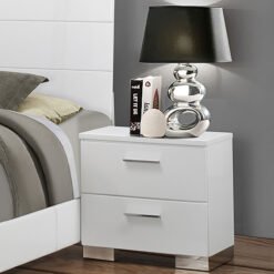 Felicity 2-drawer Nightstand White High Gloss