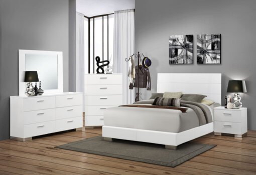 Felicity 2-drawer Nightstand White High Gloss - Image 13