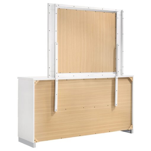 Felicity 6-drawer Wood Dresser with Mirror White High Gloss - Image 6